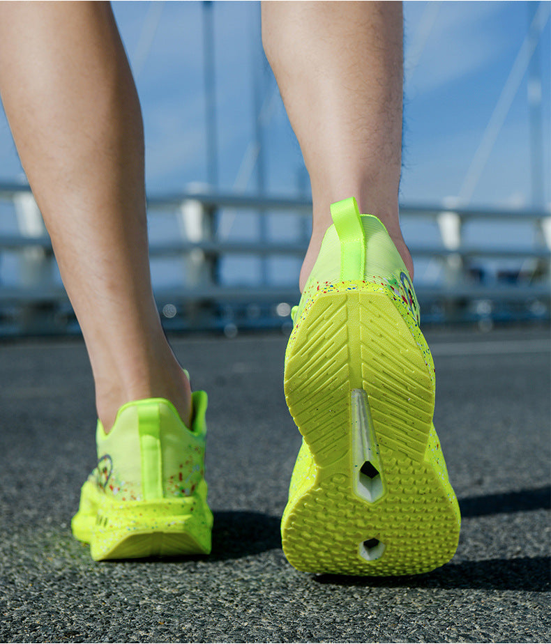 Autumn New Red Rabbit9Fluorescent Parent-Child Comfortable Sports Shoes High Elasticity Really Soft Sole Carbon Plate Wear-Resistant Running