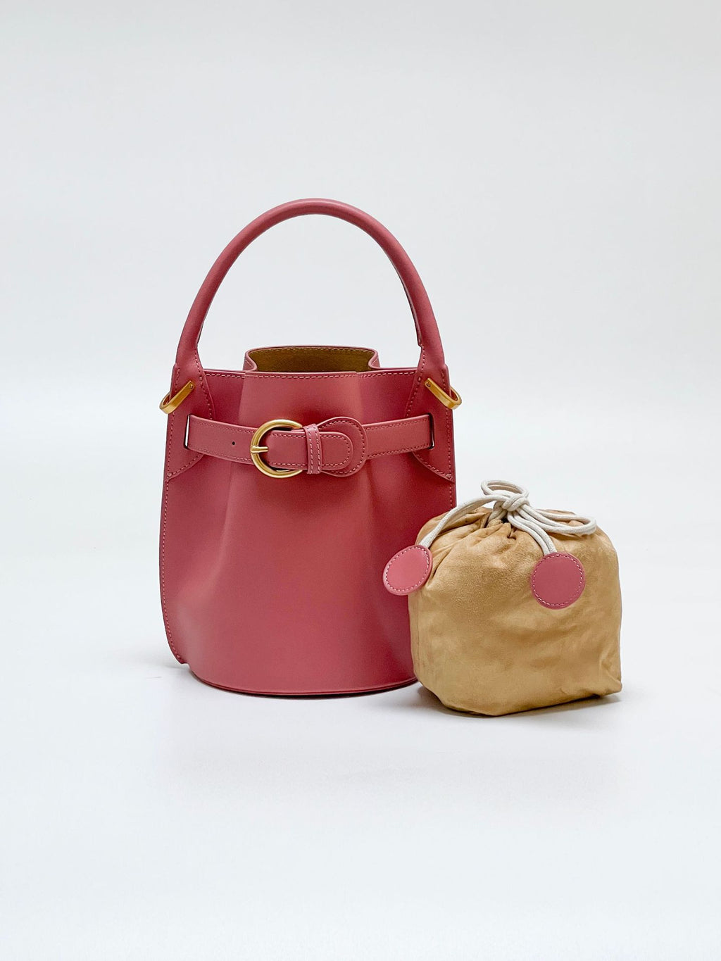 Frosted Leather Bucket Bag Genuine Leather Korean Style Versatile Niche Design Light Luxury Handbag Single Shoulder Crossbody Women's Bag Large Capacity