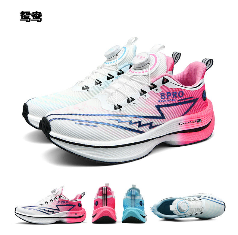 Red Rabbit8pro Button Student Sports Shoes for Men and Women, Carbon Plate Lightweight Shock-Absorbing Running Shoes, Candy Colors