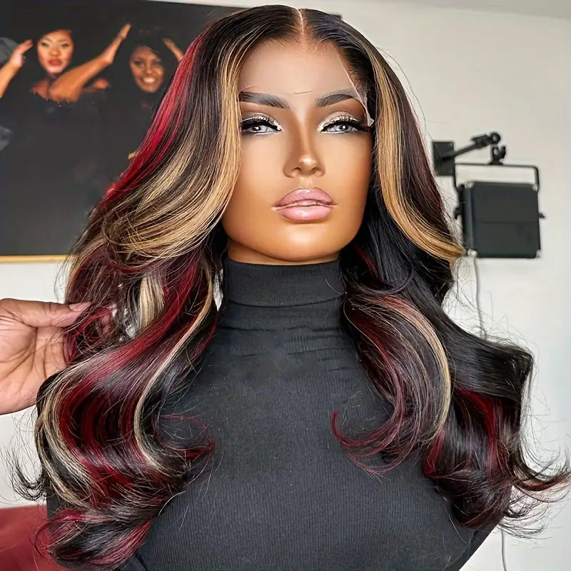 13x6 Lace Front Burgundy  Synthetic  Glueless Wig wholesale