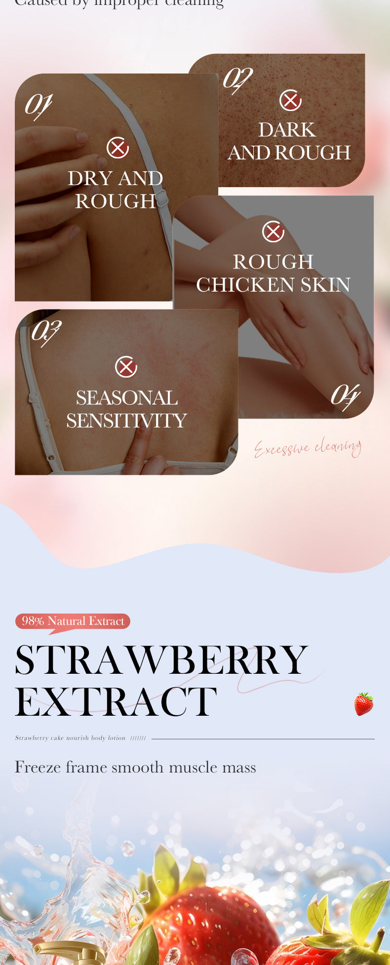 Strawberry Nourishing Body Lotion400ml BIOAOUA Moisturizing Body Lotion  Wholesale
