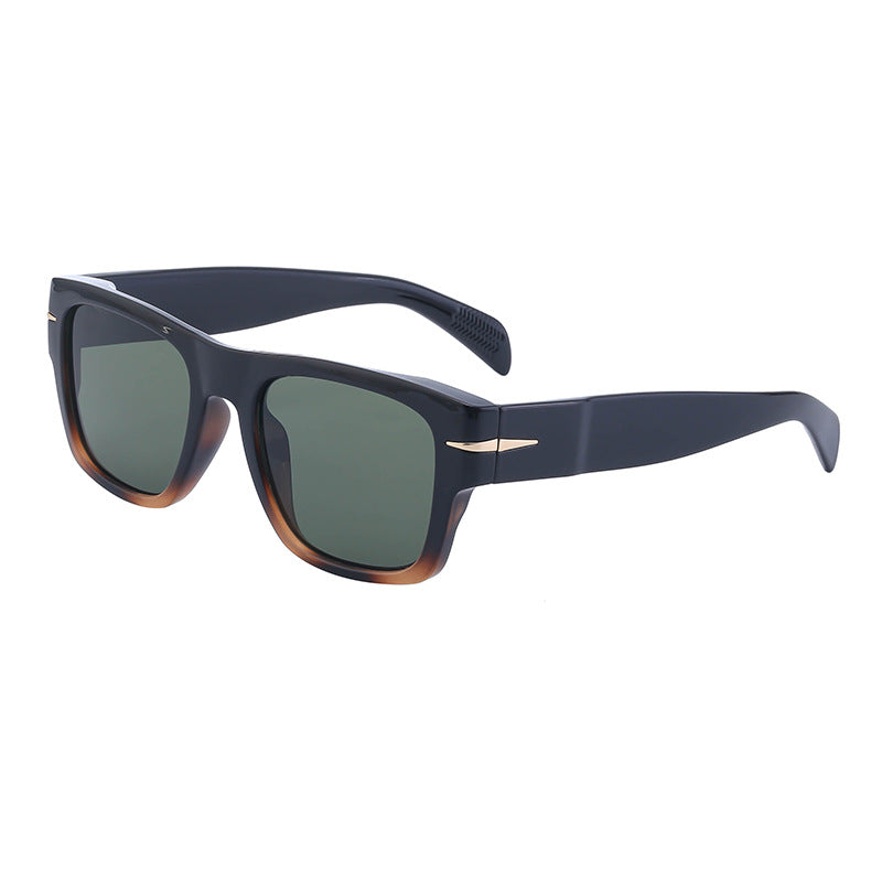 David's Retro Sunglasses for Men, European and American Style, Fashionable Trendy Square Frame Sunglasses, High-End Full Frame Glasses for Men