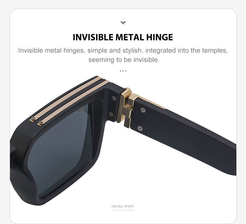 0k Billionaire Style Sunglasses Men Fashion Internet Celebrity Sunglasses Women High-end Glasses Square Frame Sunglasses