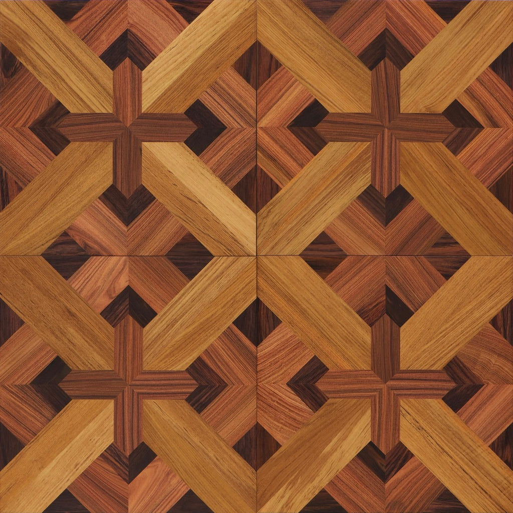 14mm Engineered Teak Square Parquet Flooring | Custom Decorative Wood Panels for Modern Villa Commercial Outdoor Use |