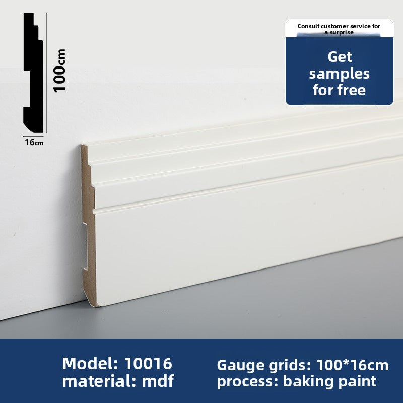 Style MDF Baseboard made of pine wood, painted solid wood baseboard, self-adhesive density board baseboard