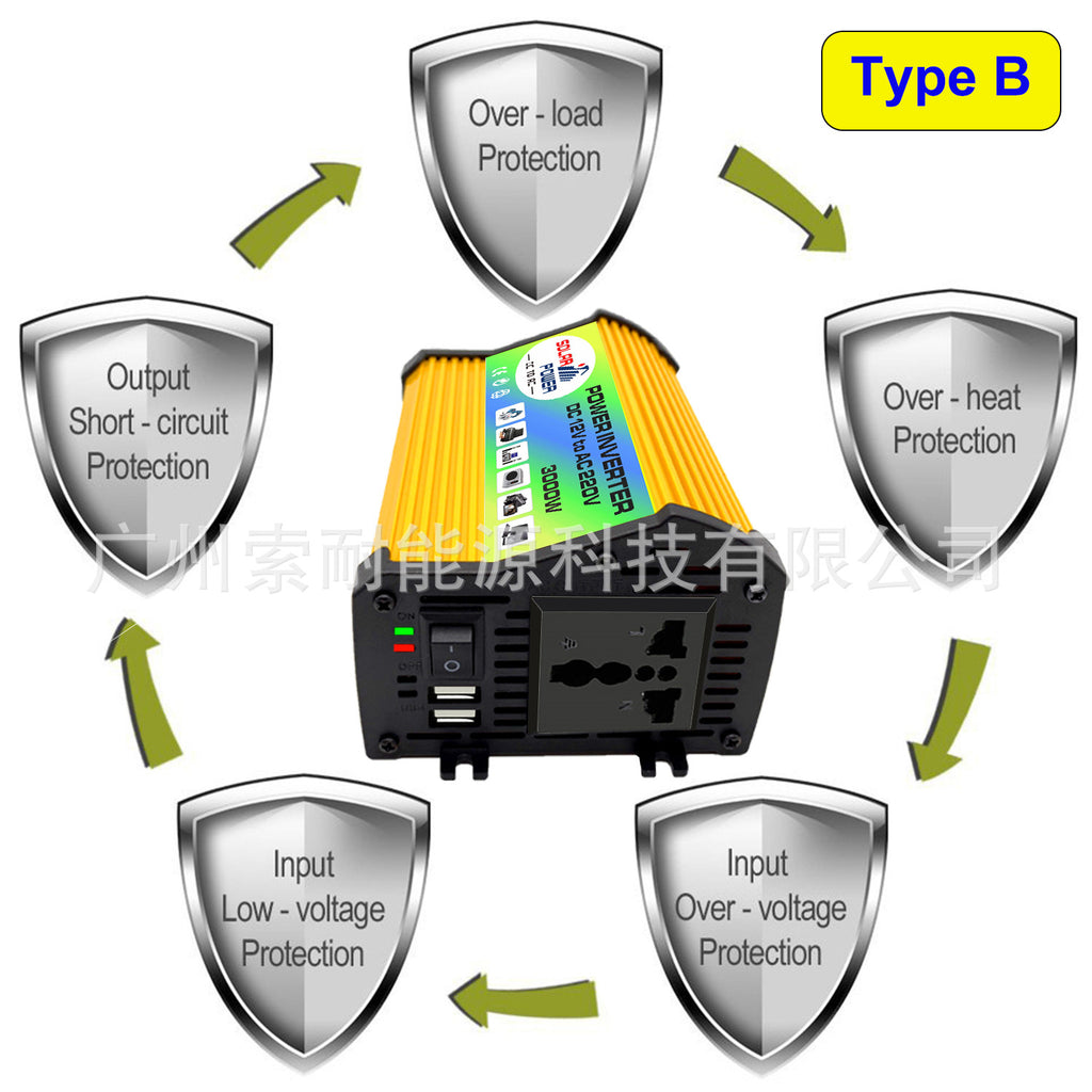 300W Vehicle Inverter12V Turn110V220V Double USB Platform car power inverter