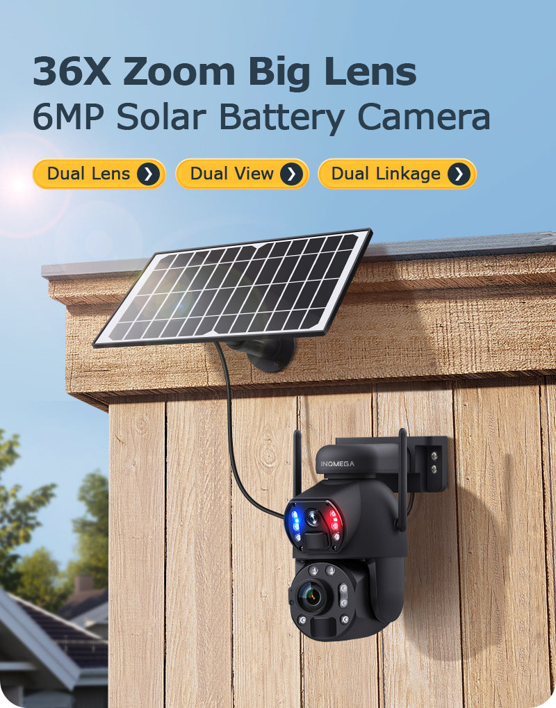 4G Solar Camera Smart HD Laser Night Vision Dual Lens36Optical Zoom Surveillance Intelligent Monitoring