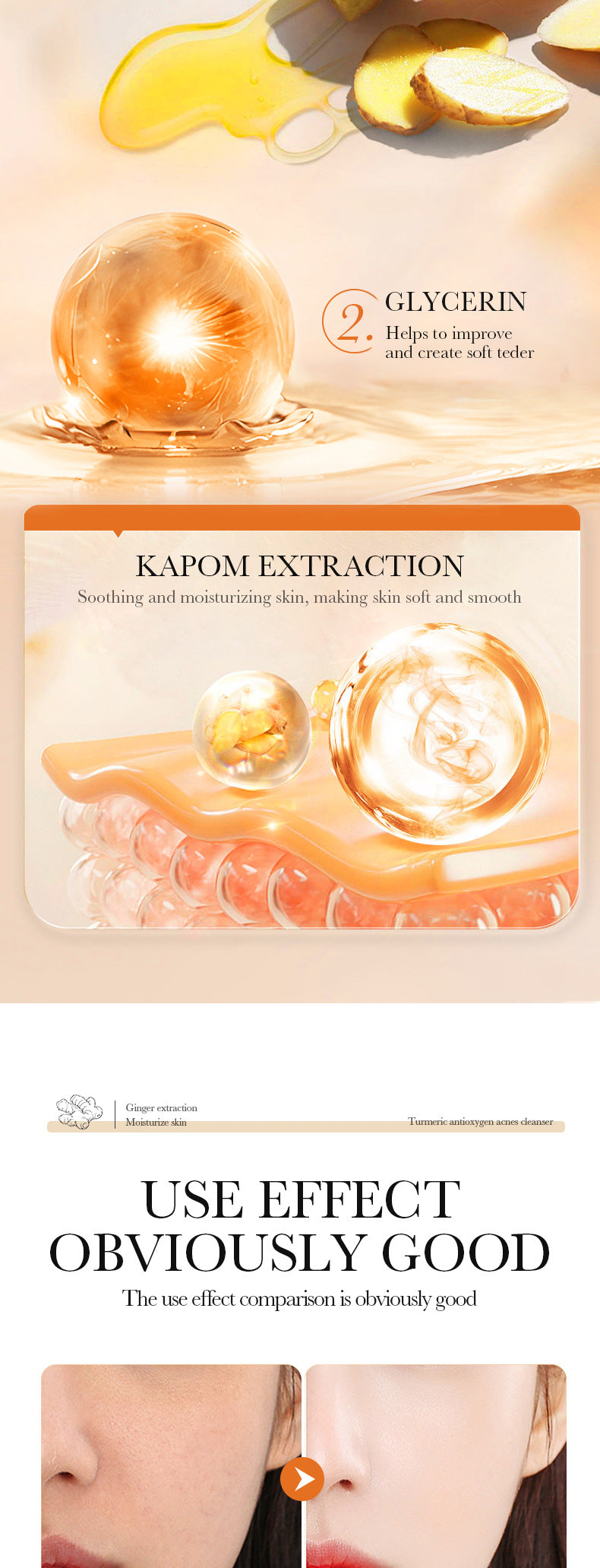 Turmeric Skincare Set SADOER Cleansing, moisturizing, hydrating five-piece set for  foreign trade wholesale