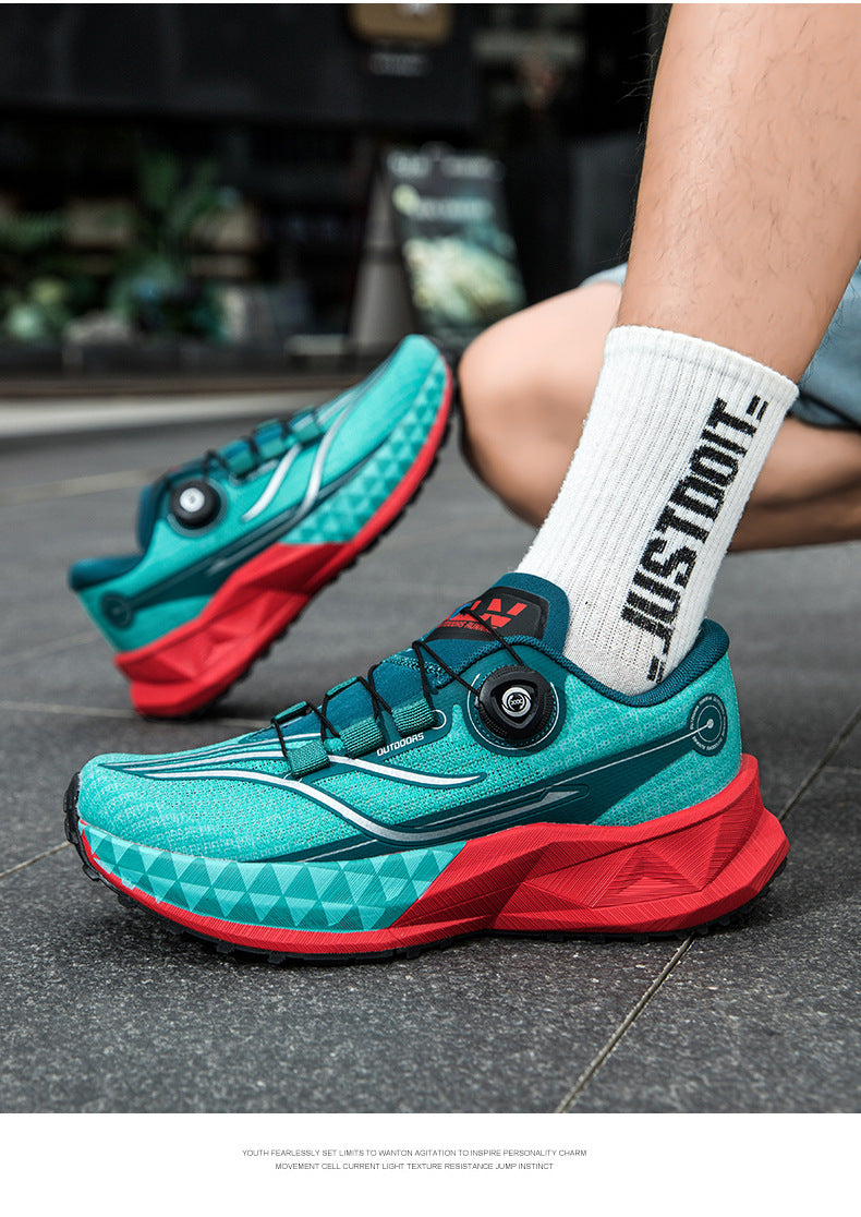 Full Palm Carbon Plate Sports Running Shoes Double Layer Popcorn Outdoor Trail Running Shoes Marathon Men's and Women's Shoes