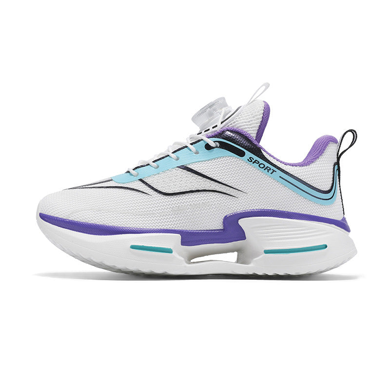 Summer Youth Breathable Mesh Rotating Button Sports Shoes Comfortable Soft Sole Men's Shoes Lightweight Non-Slip Children's Running Shoes