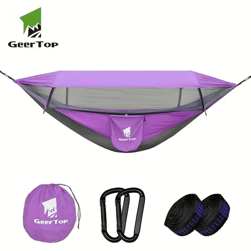 Outdoor Hammock Travel Gear Anti-Rollover Nylon Swing Mosquito Net Hammock Camping Sunshade