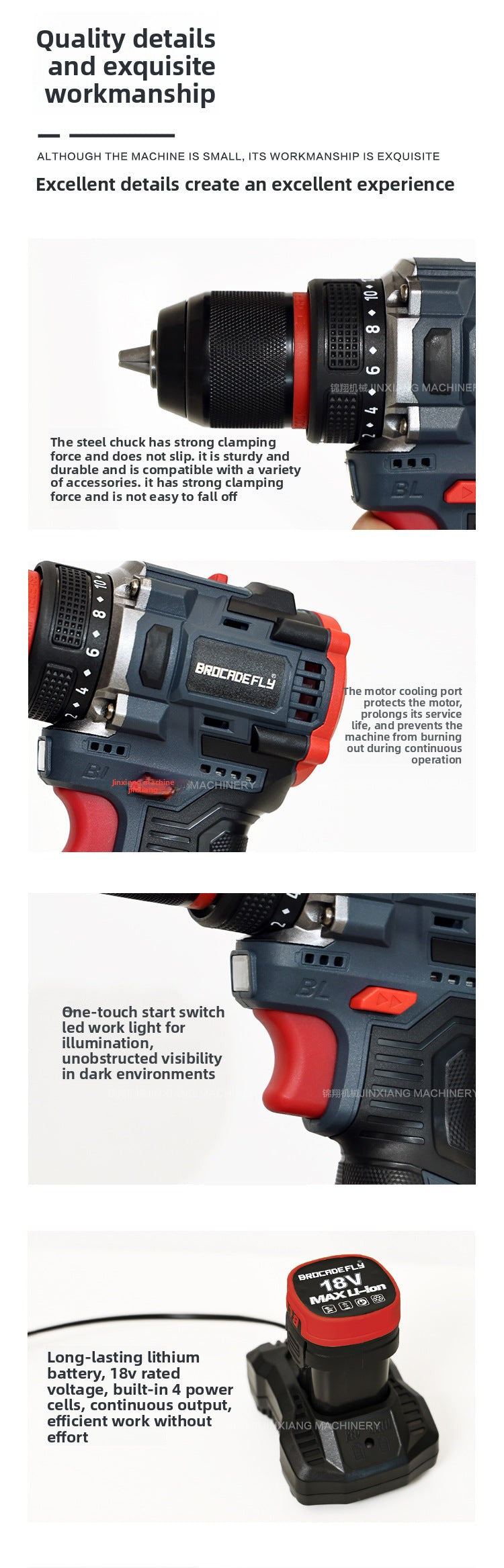 Electric hand drill10MM Brushless16.8V Metal Chuck Domestic Sales Explosion Factory Direct Sales Large Volume Great Price