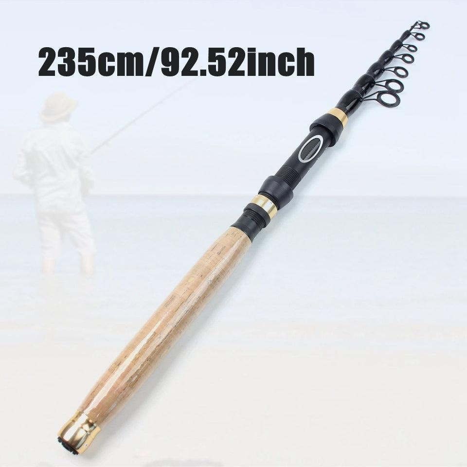 Manufacturer Wholesale Retractable Lure Rod Short Section Portable Small Sea Rod Wooden Handle Light Casting Rod Fishing Rod New Product