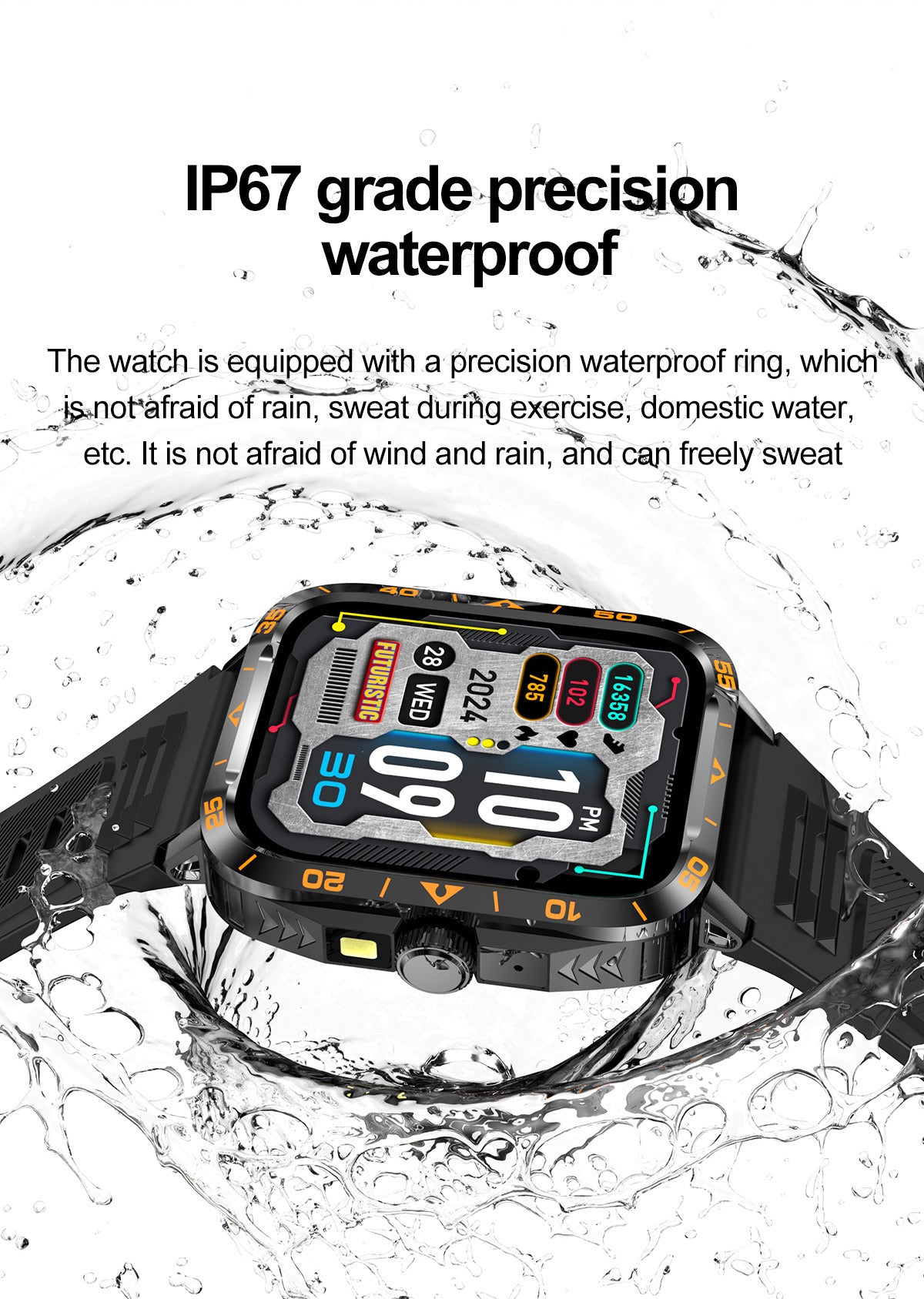 ZW59Smart Watch Bluetooth Call True Heart Rate Step Sleep Monitoring Blood Pressure Message Reminder Flashlight Sports