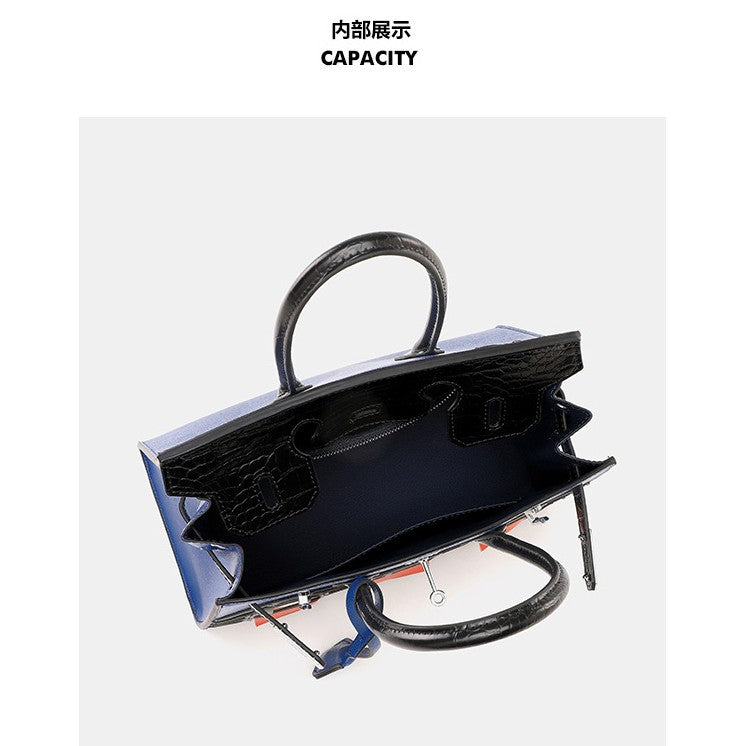 2024New Style House Bag Feel Platinum Bag Crocodile Pattern Casual Versatile Elegant Handbag Single Shoulder Crossbody Bag