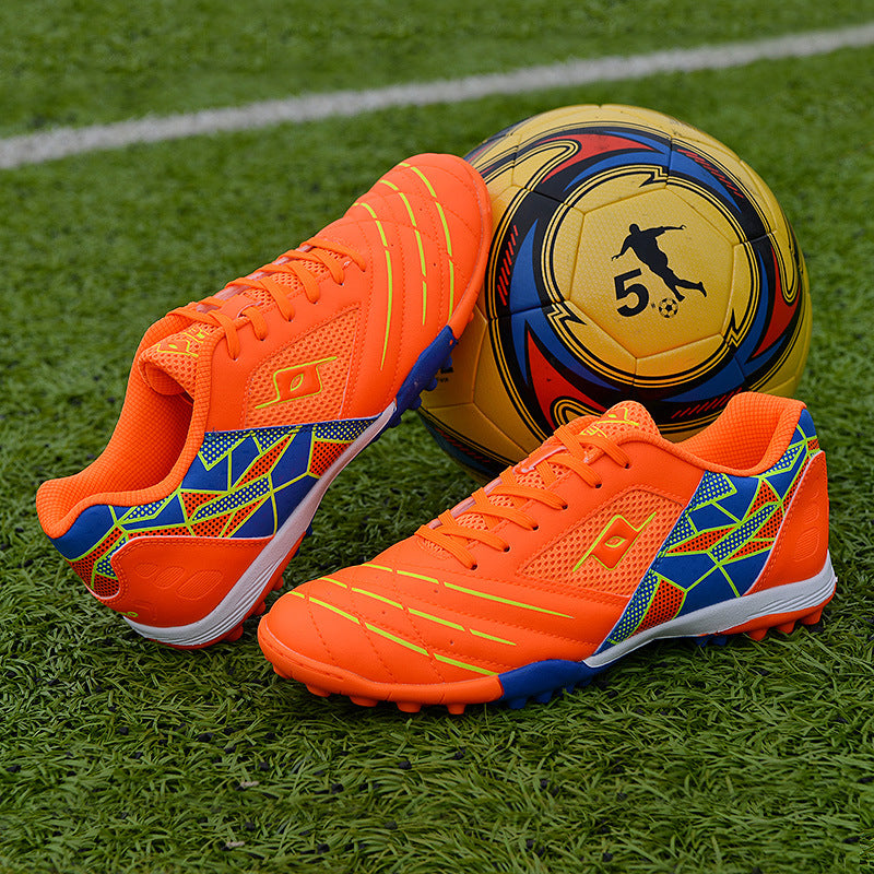 Men's Soccer Shoes TF Velcro Magic Tape Children's Sports Shoes for Primary and Secondary School Students and Teenagers for Sports Competitions and Training