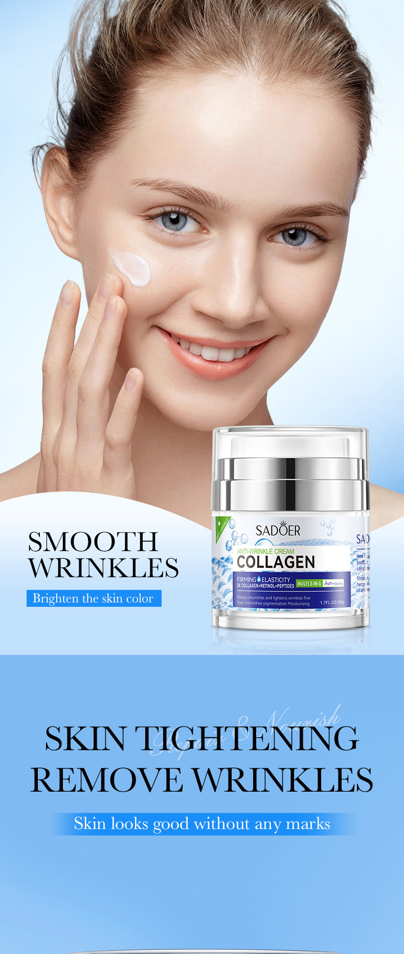 Face Cream Eye Cream SADOER Anti-wrinkle, hydrating, moisturizing, wrinkle-reducing, brightening neck cream for  foreign trade wholesale