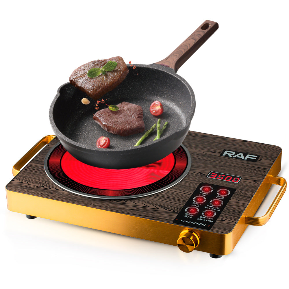 RAF European Standard Electric Ceramic Stove Household Multi-Functional High-Power Stir-Fry Hot Pot Light Wave Induction Cooker Countertop Electric Stove