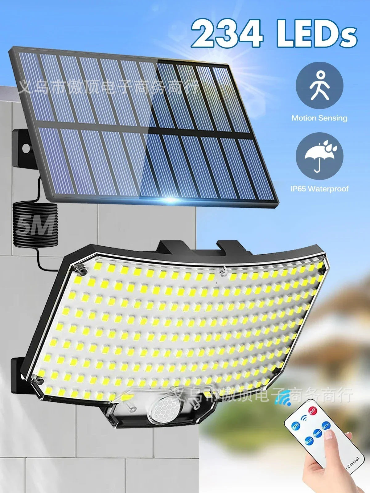New Solar-Powered Light234LED Courtyard Waterproof Garden Villa Lighting Lamp Split Type Outdoor Lighting Lamp