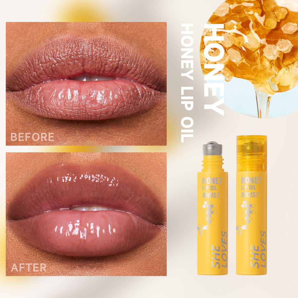 Honey Coconut Roll-On Lip Oil Long-lasting lightening lip lines moisturizing nourishing transparent glossy glass lip gloss