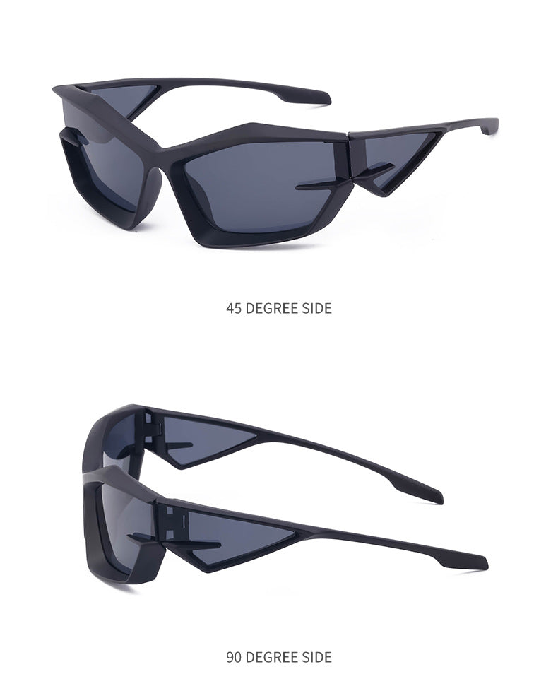 European and American style unique shaped sunglasses for men Y2K Millennium Future Technology Sunglasses for Women Trendy Glasses Wholesale
