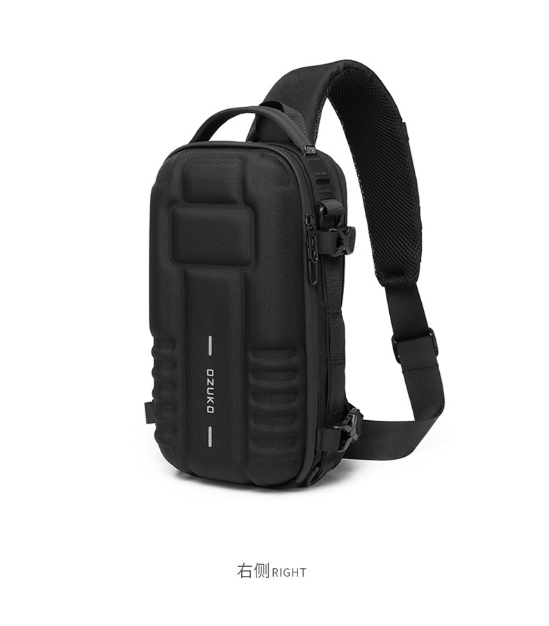 OZUKO EVA Hard Shell Chest Bag Men's Crossbody Bag Tactical Functional Waterproof Large Capacity Outdoor Cycling Bag