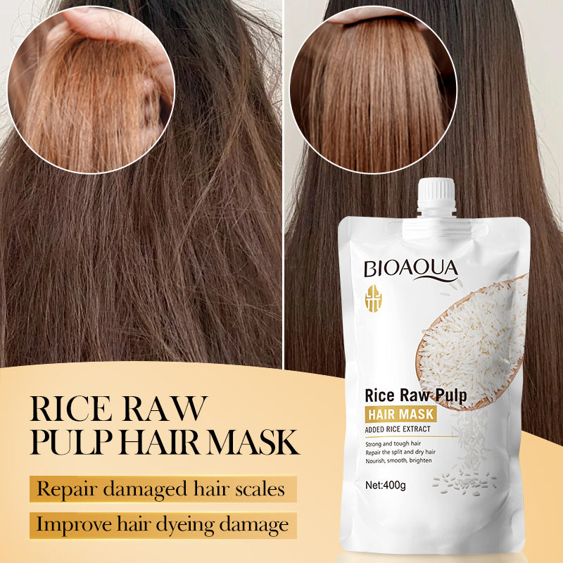 Rice Puree Hair Mask400gBIOAOUA Smooth and Fluffy Hair Conditioner  Wholesale