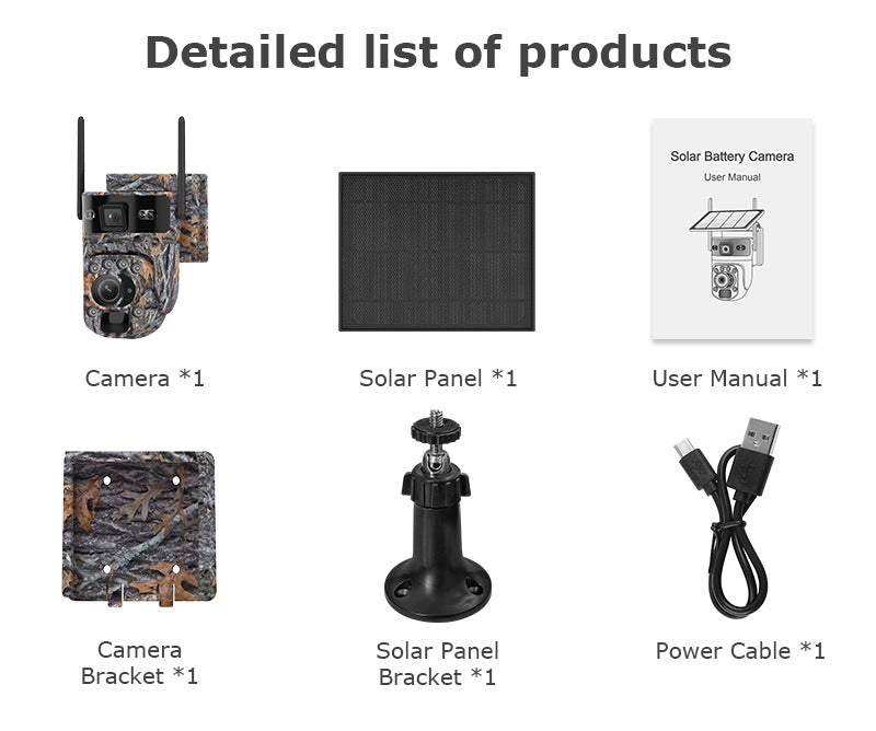 Specially designed for the new bush camouflage pattern4G Solar-powered Camera6MP Hd202x Zoom Surveillance Camera