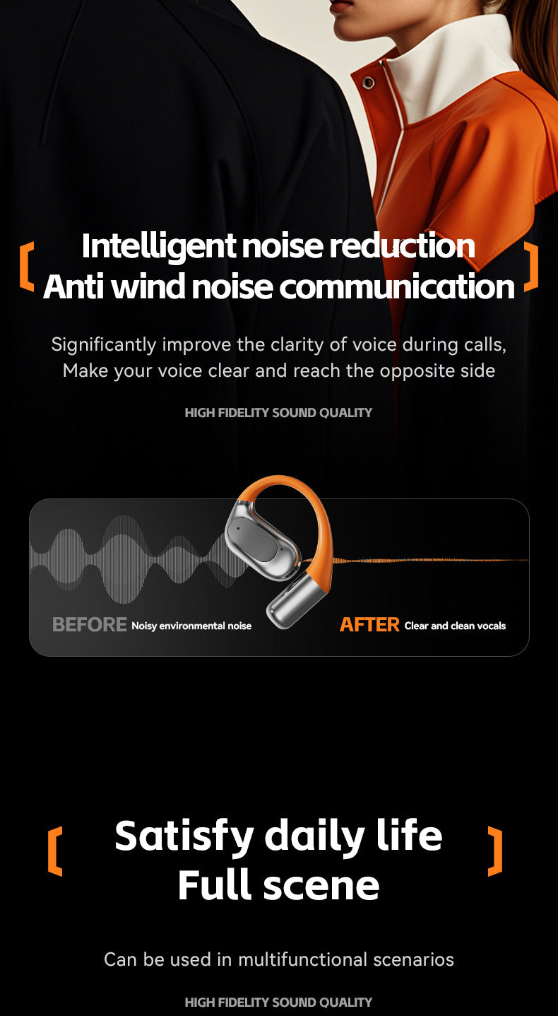 New M113Rotating Small Coconut Ball Dual Ear Noise Cancelling Wireless Bluetooth Earphones Air Bone Conduction Ear Hook Waterproof Sports