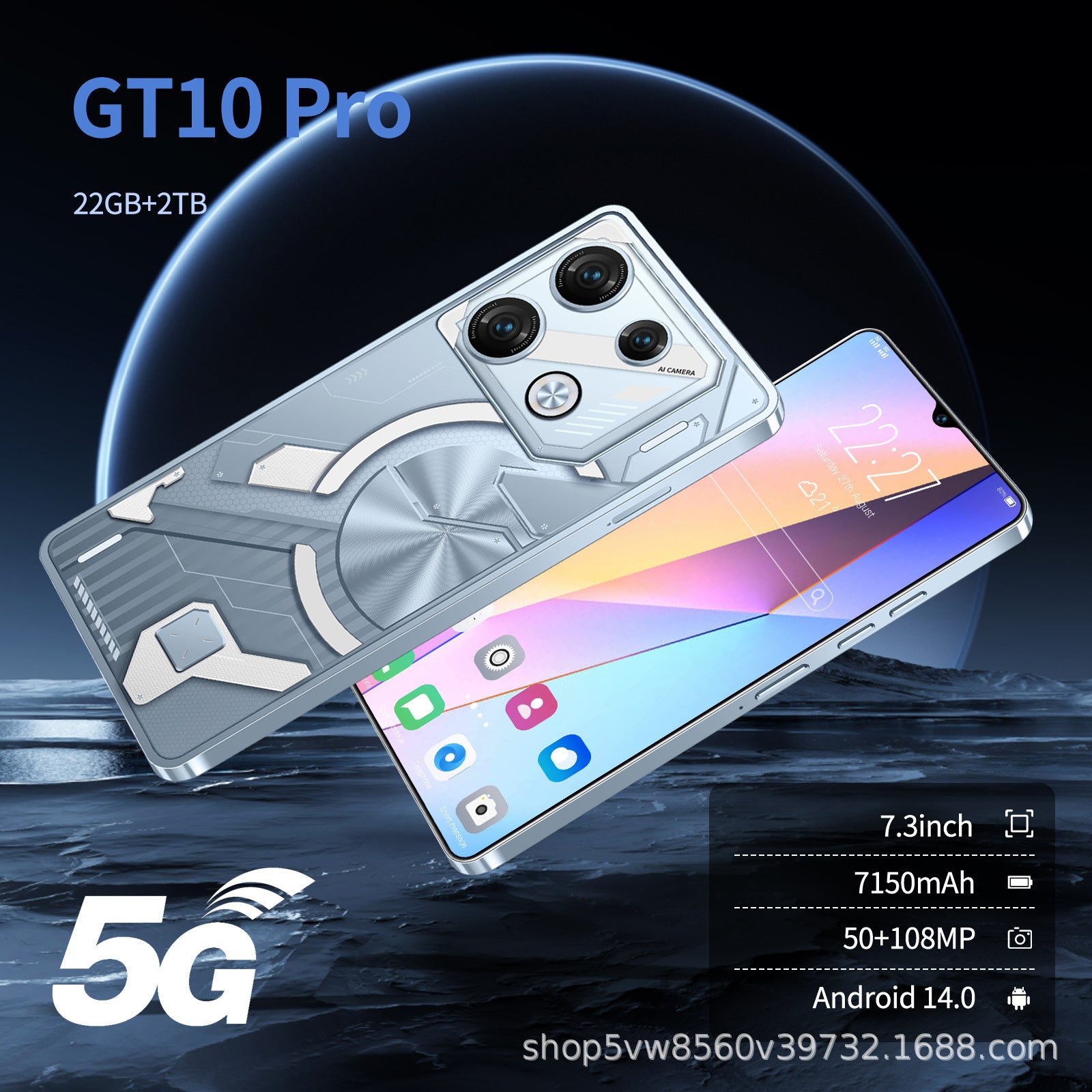 New In Stock Smart Phone GT10 Pro Dual Card Dual Standby22+2TB Factory for Android Smart Phone