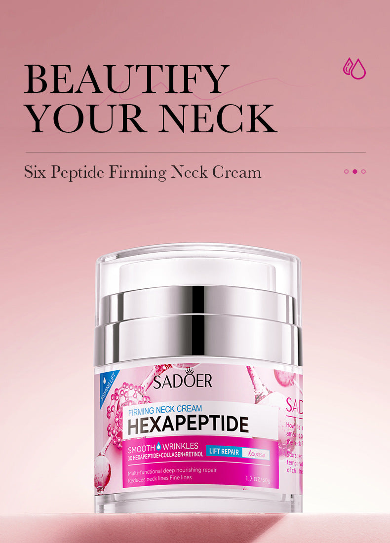 Six Peptide Neck Cream50g SADOER Tightening, Hydrating, Skin Rejuvenation, Fine Line Tightening, Cross-Border Wholesale