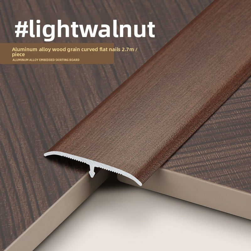 Aluminum alloy wood grain flooring trim edge strip t Door threshold edge trim strip, door seam trim strip, aluminum buckle strip