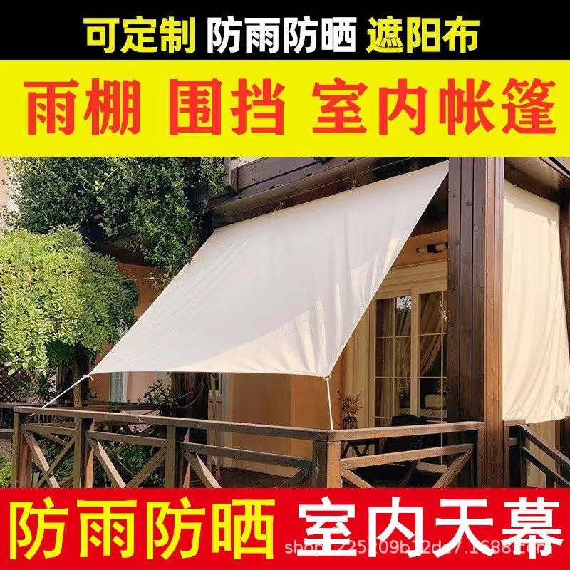 Outdoor Sunshade Sail Thickened Polyester Oxford Cloth Waterproof Courtyard Sunshade Canopy Rainproof Thickened
