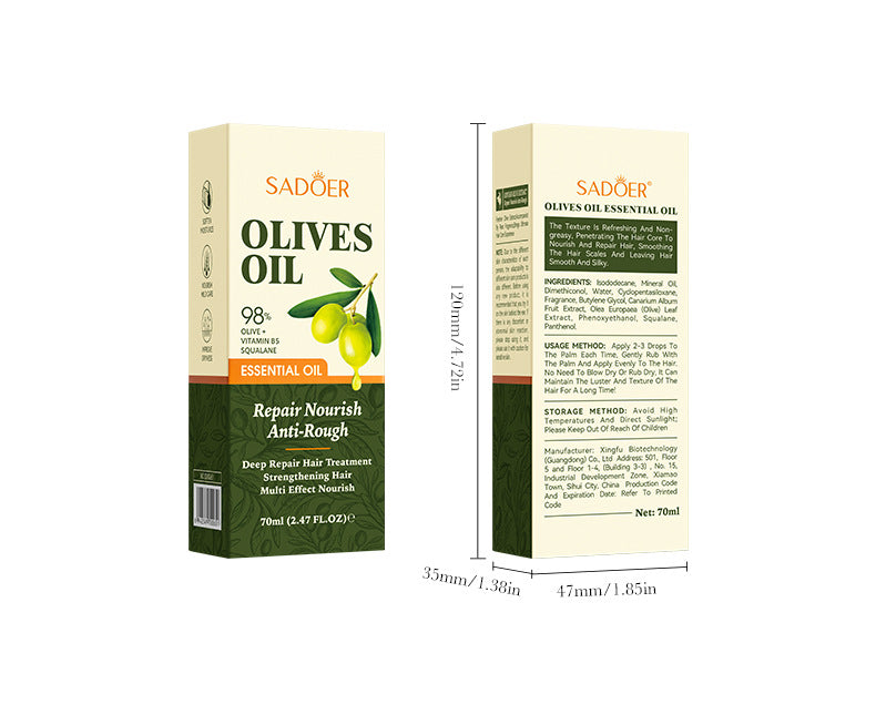 Olive Hair Care Essential Oil70ml SADOER Qihuan Shiny Smooth Hair Conditioner  Wholesale
