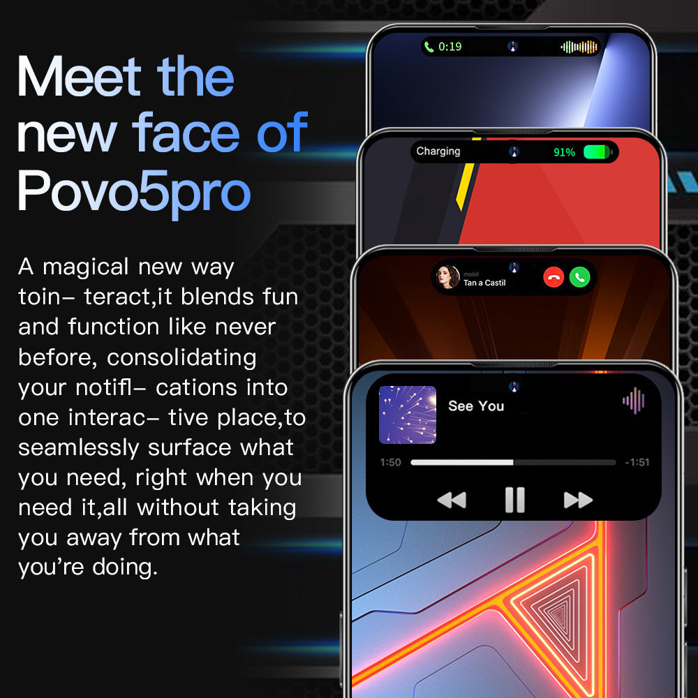 New Povo5pro Smart Student Phone7.3Inch Full HD Screen 3+32Wholesale