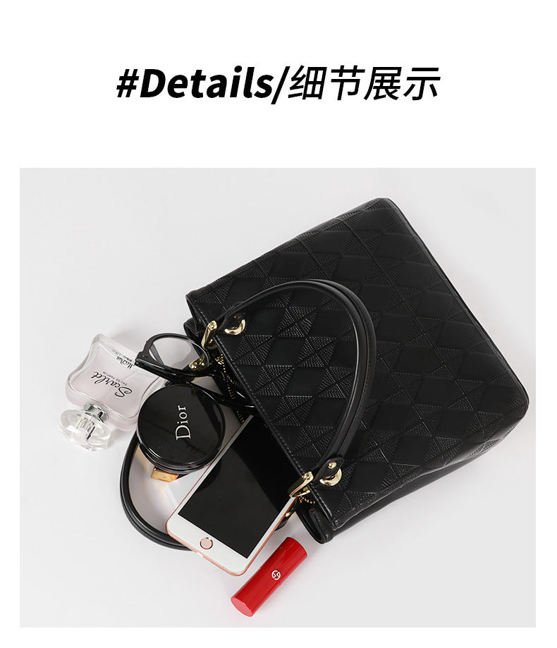 Fashion Quilted Handbag Simple Versatile Design Textured Fashion Single Shoulder Crossbody Women's Bag