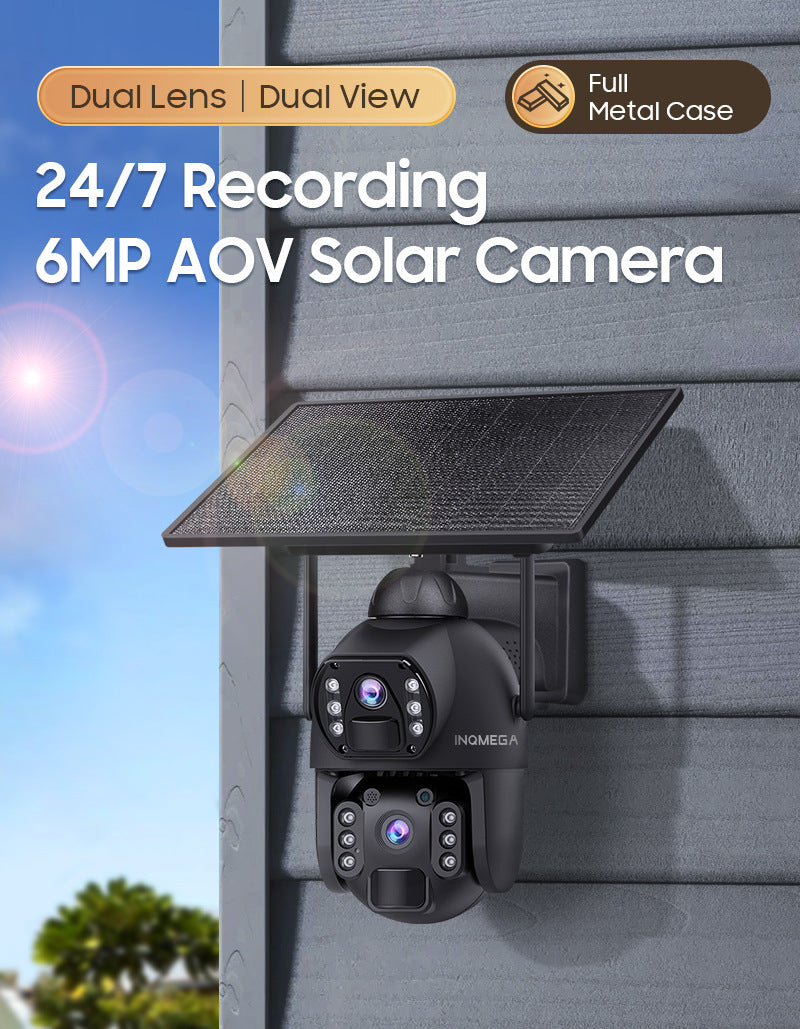 New Products from Manufacturers AOV Solar-powered Camera6MP High Definition Full Color Low Power Consumption4G Dual Camera Dual Screen