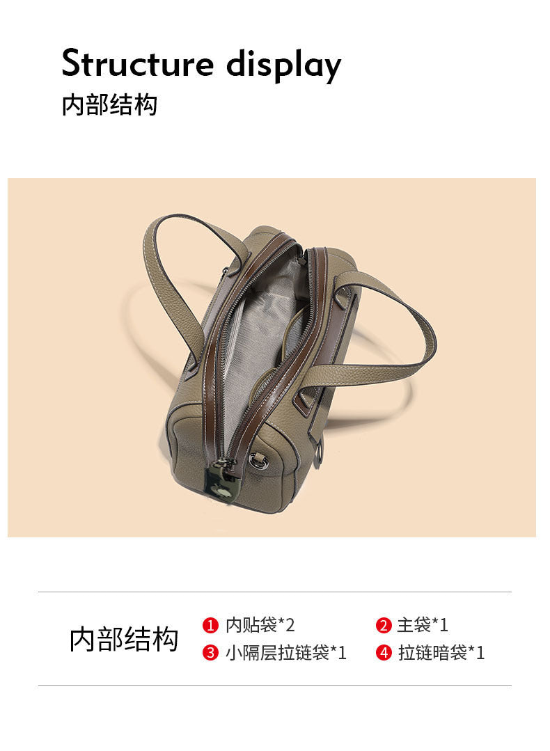 Boston Crossbody Pillow Bag Privacy Protection Fingerprint Unlock Genuine Leather Handbag Commuter Women's Bag Crossbody Bag