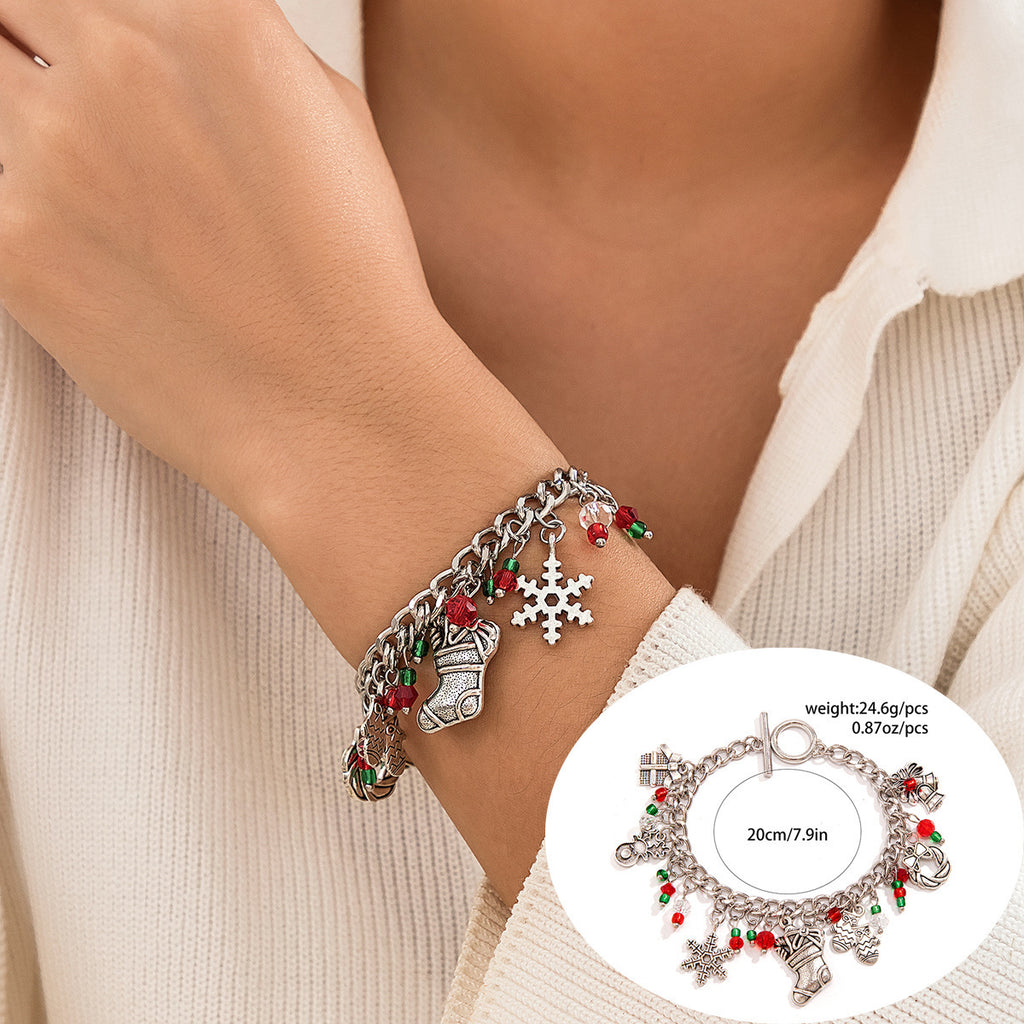 Women's Holiday Gift Bracelet Santa Claus Set Snowman Soft Clay Ornaments European and American Christmas Bracelet
