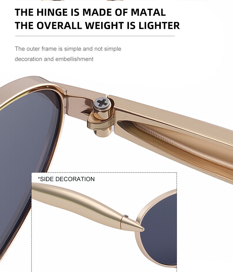 Oval Sunglasses for Women2025New European and American Style Personality Sunglasses with High-end Feel, Sun Protection, Trendy Fashion Glasses