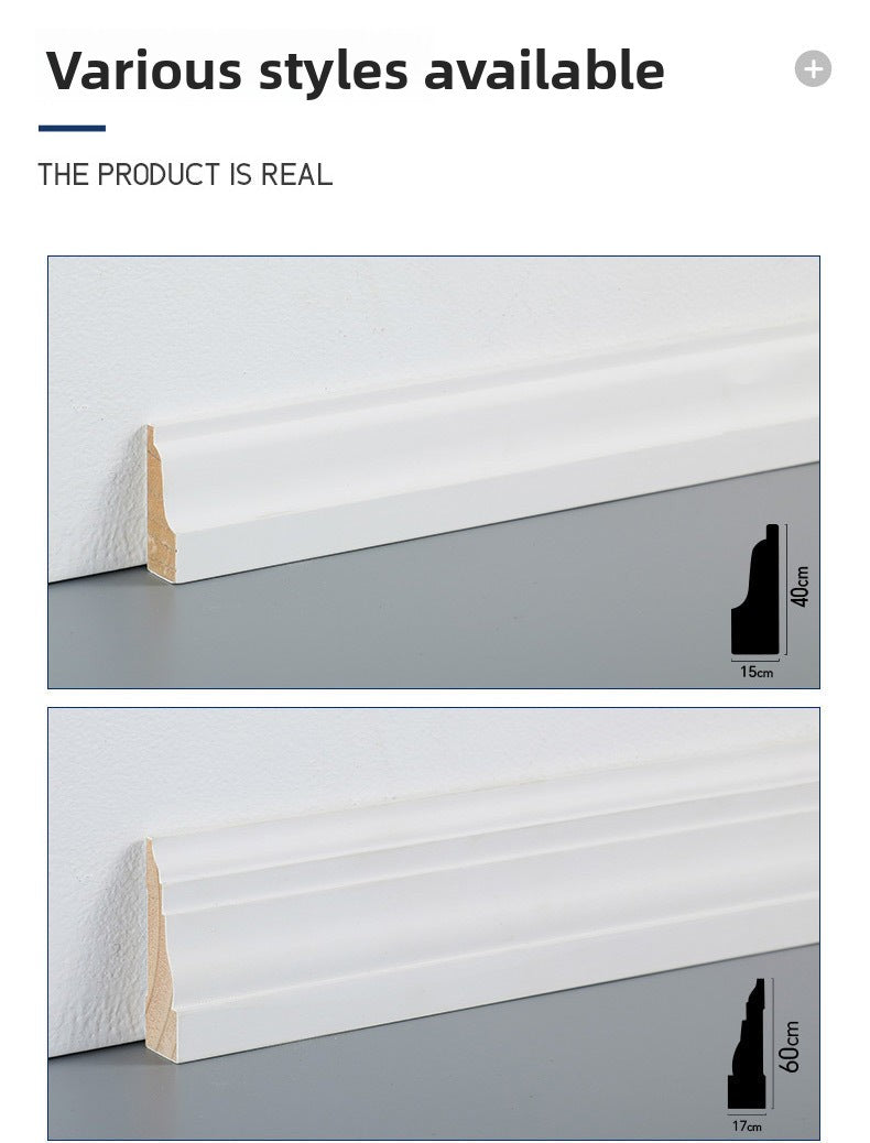 European and American popular pine skirting board, painted decorative trim, skirting line, solid wood skirting board