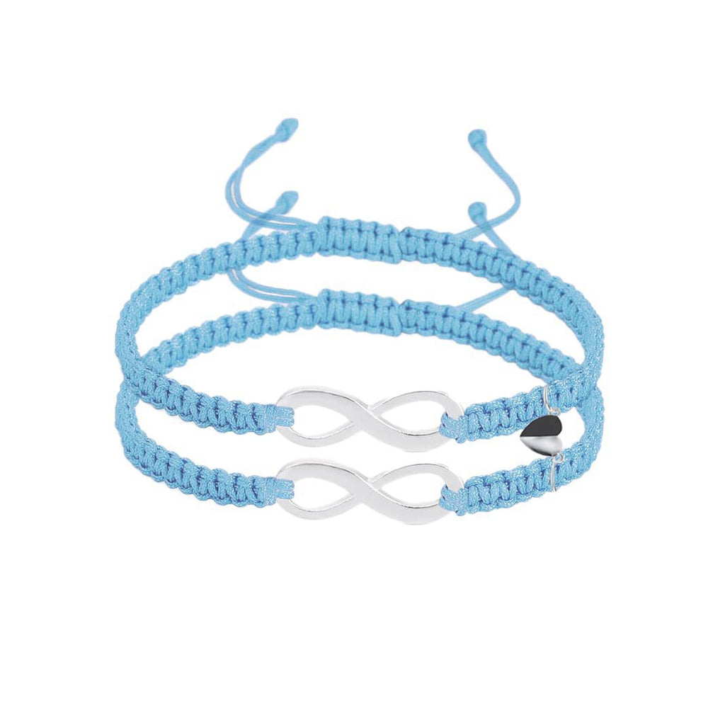 Couple Gift Bracelet Infinite Love Sister Gift Heart Magnetic Adjustable Woven Bracelet8Word Bracelet Set