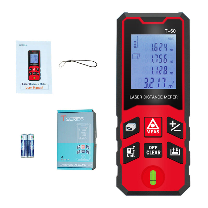 Handheld Laser Distance Meter Infrared Measuring Ruler Electronic Ruler High Precision Room Measuring Instrument Distance Measuring Device T