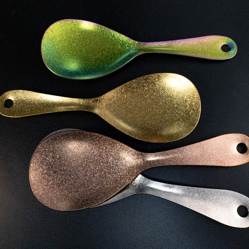 Pure Titanium Rice Spoon Ice Flower Household Hammered Texture Rice Serving Lightweight Spoon Creative High-Value Crystal Colorful Camping Outdoor