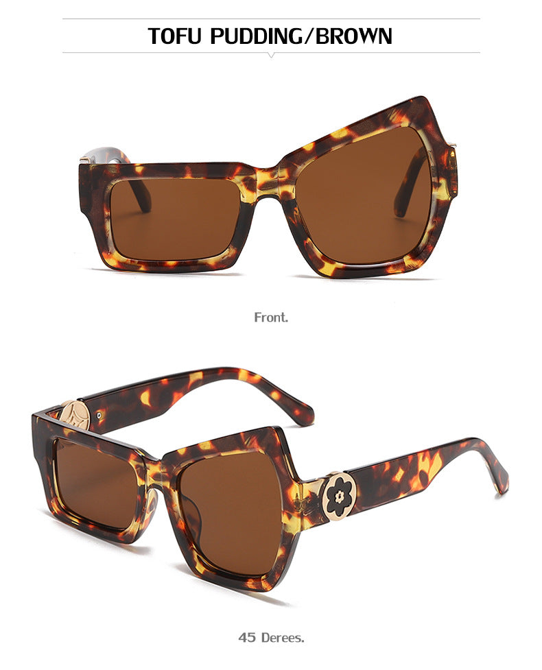 European and American Steampunk Sunglasses Unique Irregular Outdoor Sun Protection Sunglasses for Men High-end Glasses Wholesale