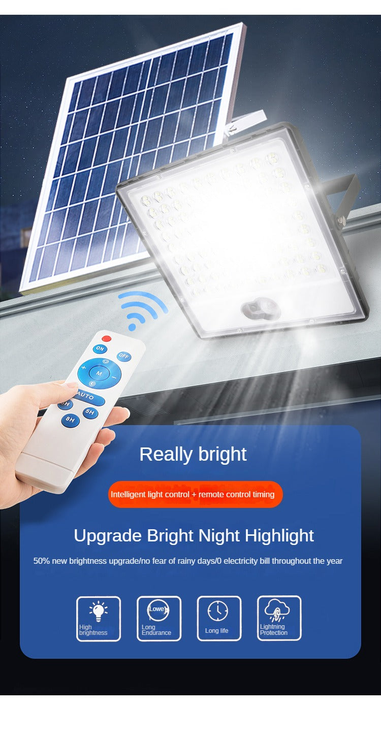 Hot-Selling Solar Outdoor Light with Human Body Induction, ABS Waterproof Lighting for Courtyard and Community Solar Flood Light