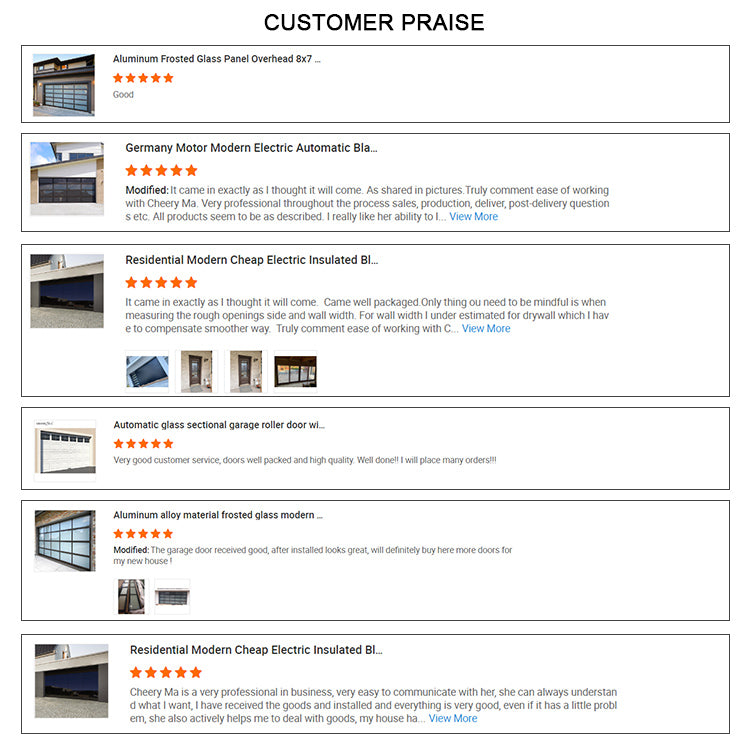 Modern Industrial Overhead Black Panel Garage Door Motor Automatic Aluminum Grille Garage Door for Villa