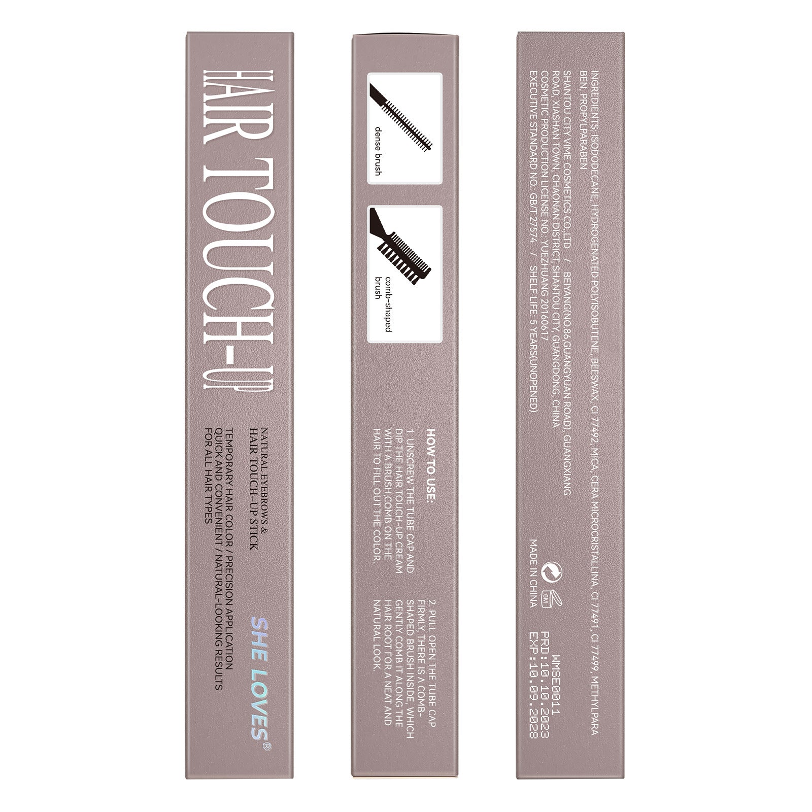 sheloves White Hair Color Stick Covers Gray Roots Non-Staining Waterproof Hair Stick