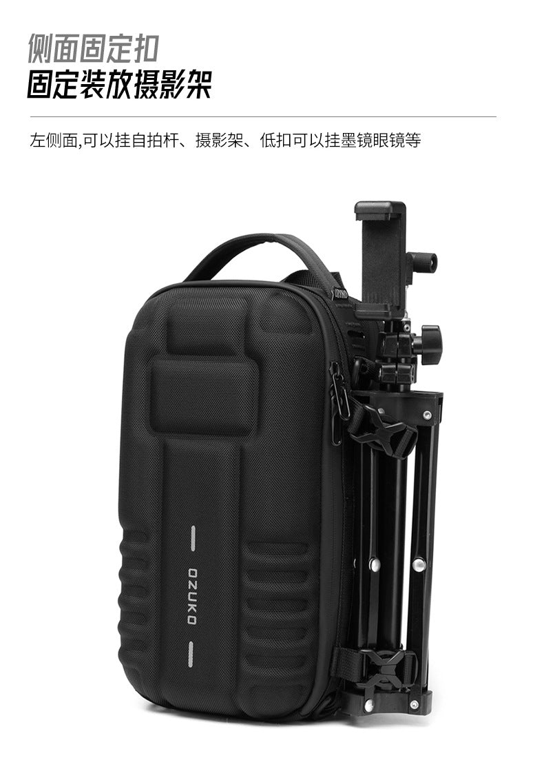 OZUKO EVA Hard Shell Chest Bag Men's Crossbody Bag Tactical Functional Waterproof Large Capacity Outdoor Cycling Bag