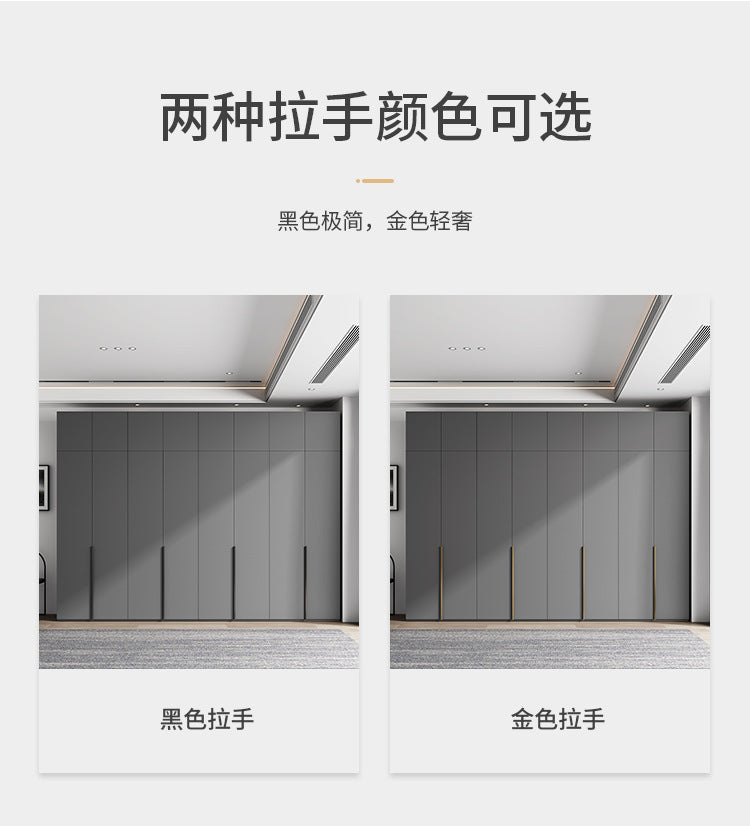 Flat Door Wardrobe Bedroom Dedicated Storage Cabinet Side Cabinet Shelf High-Grade Gray Color Matching Top-to-Top Wardrobe Free Delivery